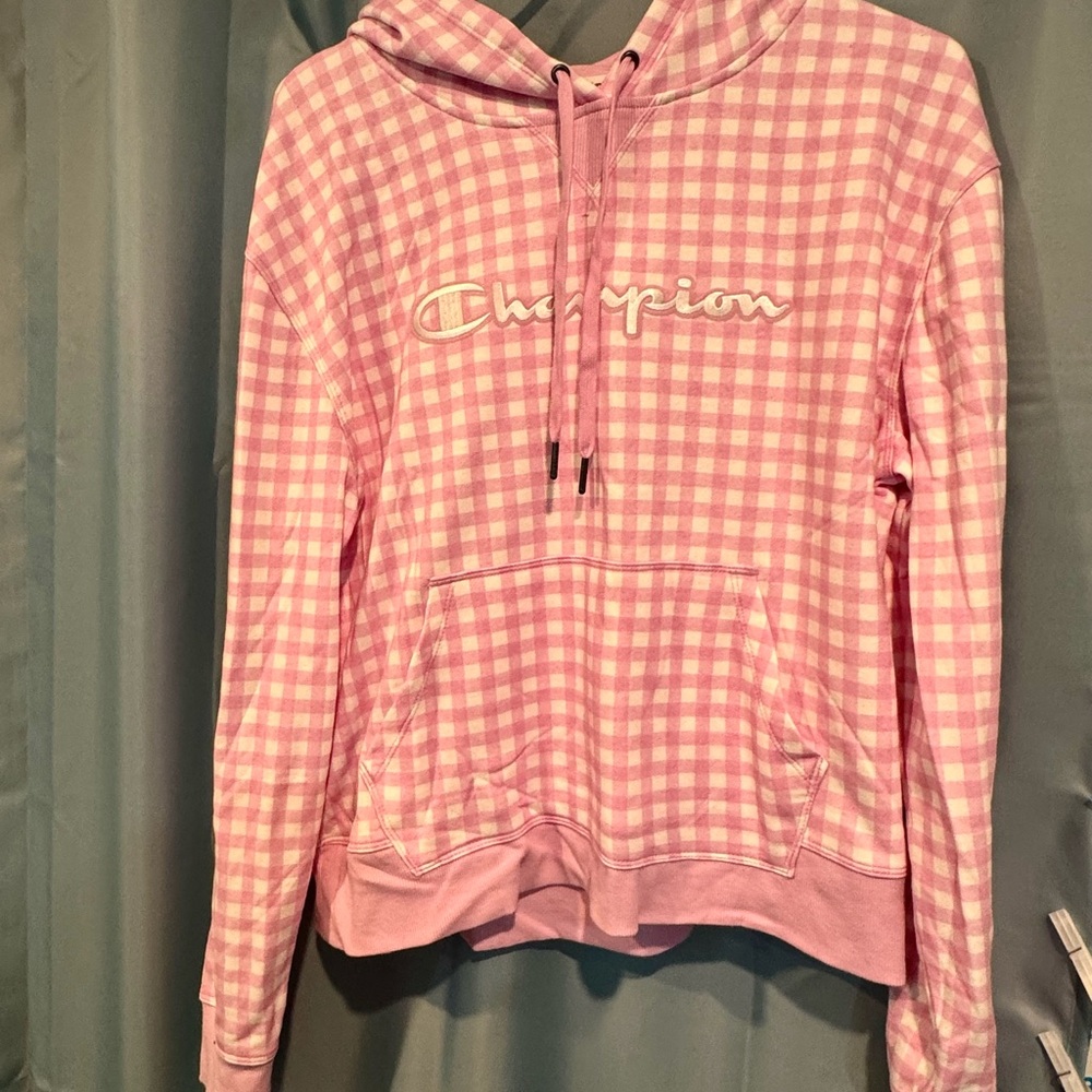 Champion Pink Checkered Hoodie
